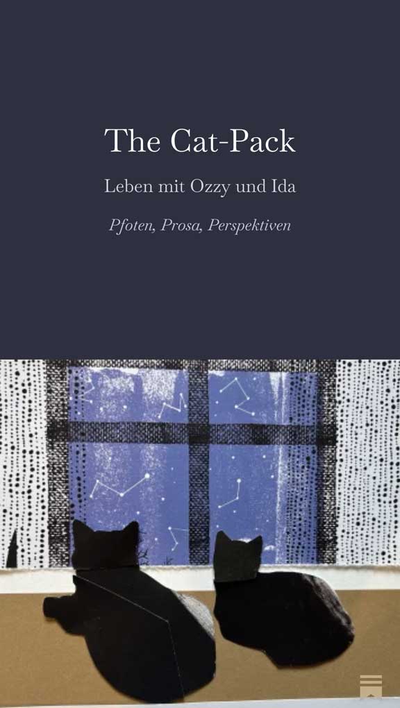 Illustration von zwei Katzen die aus dem Fenster schauen